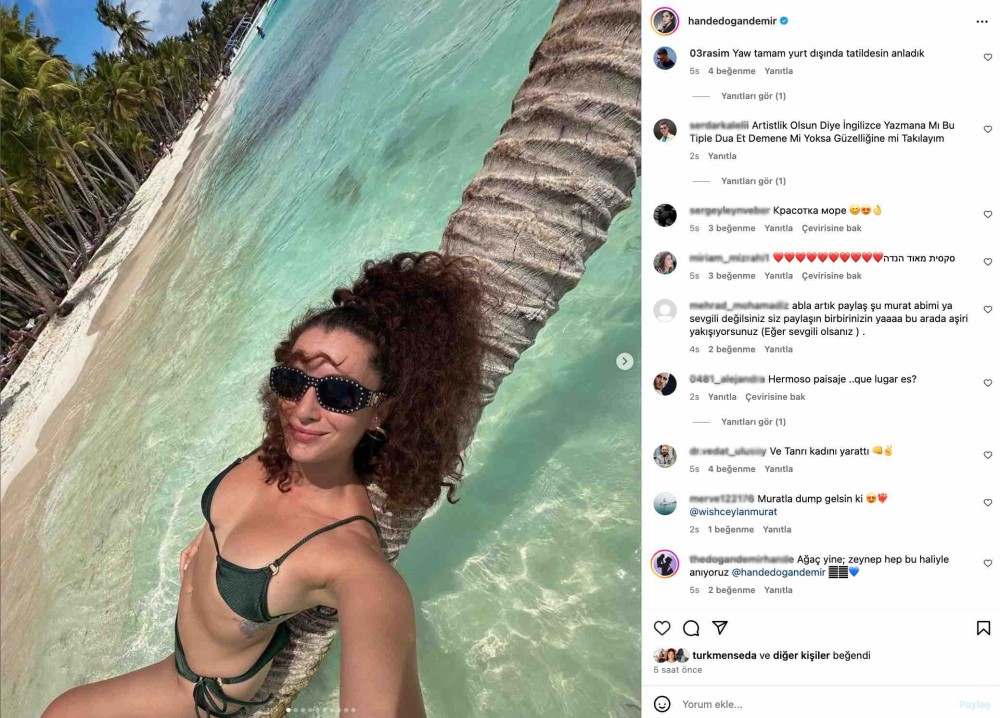 hande dogandemir in bikinili dominik paylasimi gundem oldu tanri kadini yaratti